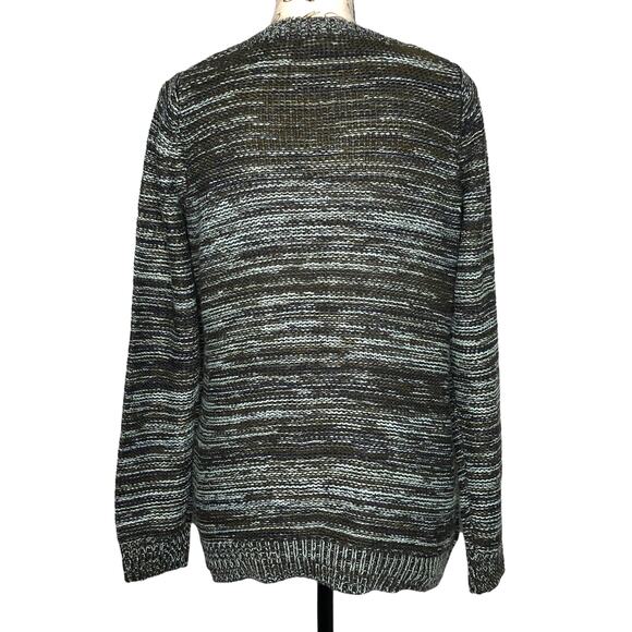 Olive & Oak SMALL Marled Varied Texture Loose Open Knit Panel Crew Neck Sweater - Picture 5 of 8